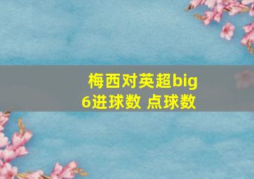 梅西对英超big6进球数 点球数